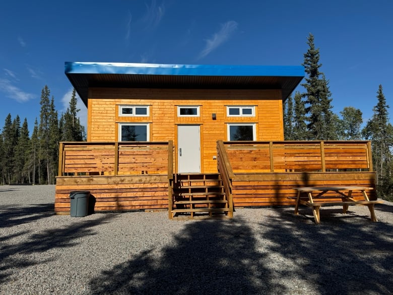 wooden cabin at great slave lake