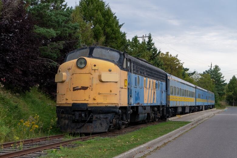 A parked VIA train.