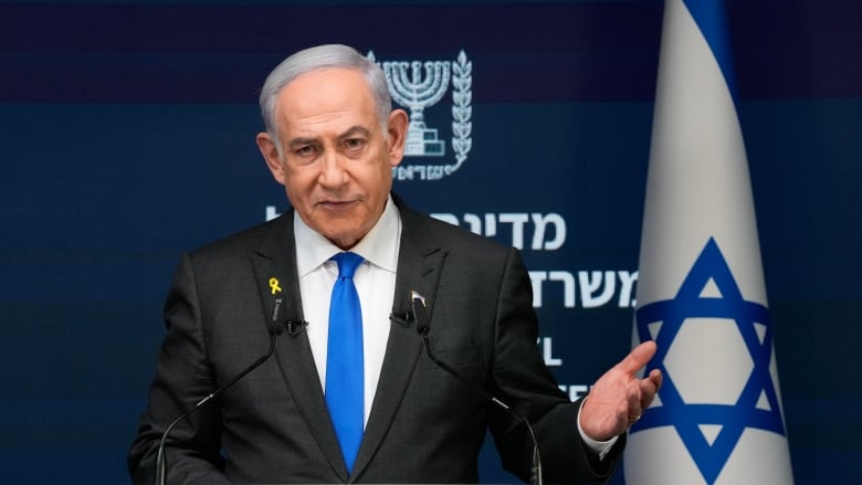 Israeli Prime Minister Benjamin Netanyahu speaks during a news conference in Jerusalem on September 2, 2024. 