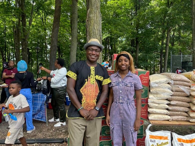 Akintayo and Akinola at the refugee picnic