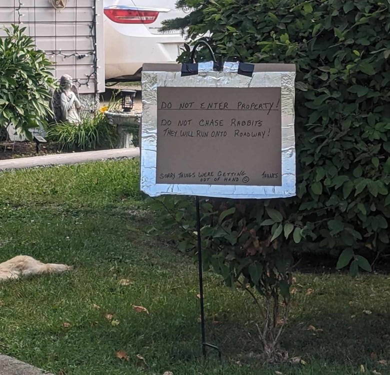 sign in a yard 