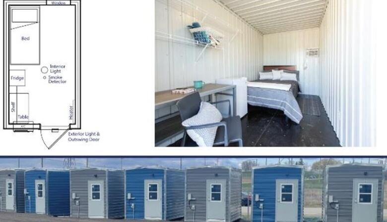 Examples of transitional cabins that will be built on Chatham's east side.