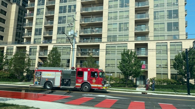 A fire broke out in the stairwell at 700 King Street on Sept. 11, 2024 causing widespread smoke damage. Seven people were sent to hospital for treatment