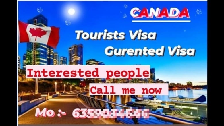 On Facebook, you can find ads from people promising to obtain a visa allowing Indian migrants to enter Canada.