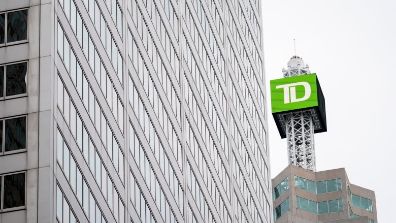 Most of the image is a building facade, and then the TD symbol is visible at the top of a building to the right. 