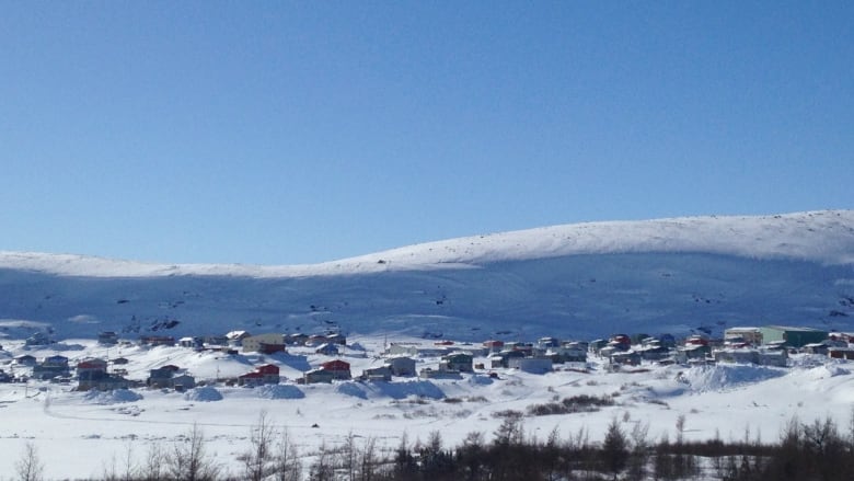 A small Arctic community in snow.