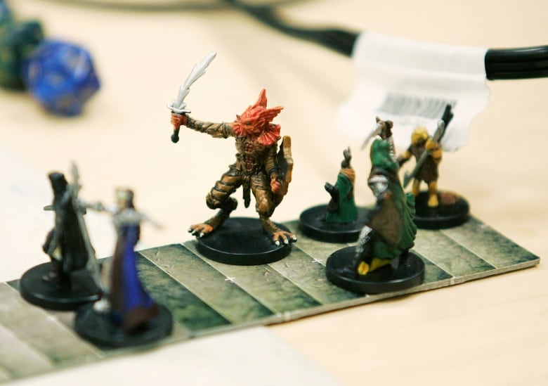 Miniature figures used in the Dungeons and Dragons roleplaying game.