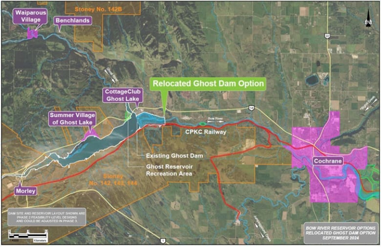 The province of Alberta has chosen the flood mitigation option, that will see the Ghost dam moved east along the Bow River.