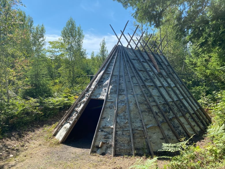 A longhouse covered in birch bark