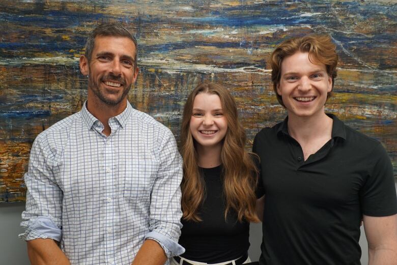 Left to right, Dr. Rob Arntfield, Delaney Smith, and Blake VanBerlo.