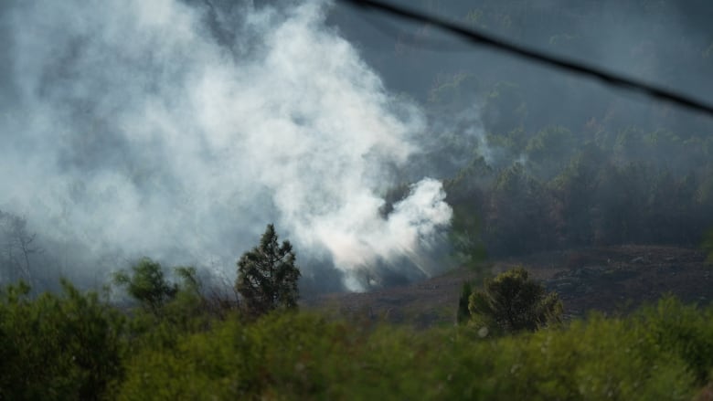 Hezbollah missiles sparked a significant forest fire near the near-deserted city of Kiryat Shmona,  which is just four kilometers from the border with Lebanon.  A team from CBC News arrived at the scene not long after impact.