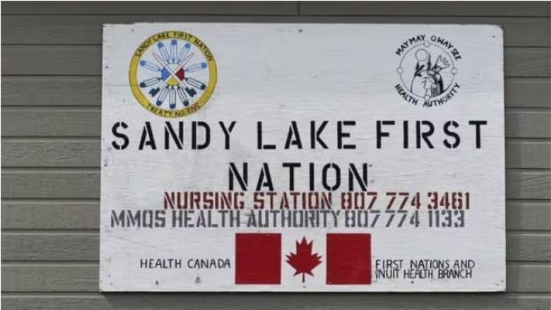 Sandy Lake First Nation nursing station sign