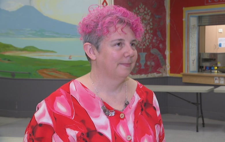 Heather Mullen stands in a room at Spring Park Elementary in Charlottetown.