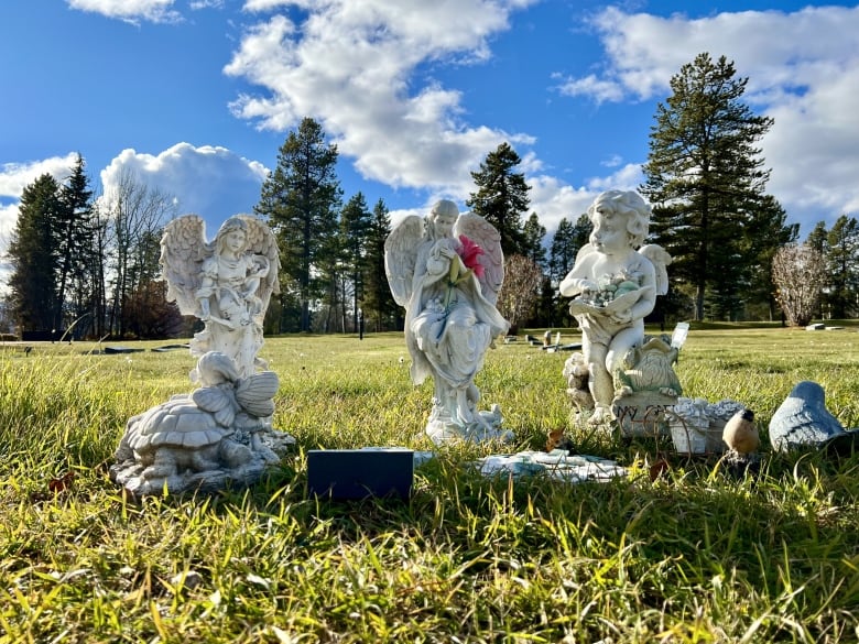 Statuary in a cemetery.