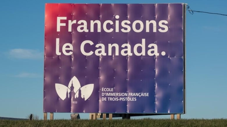 A billboard says in french 