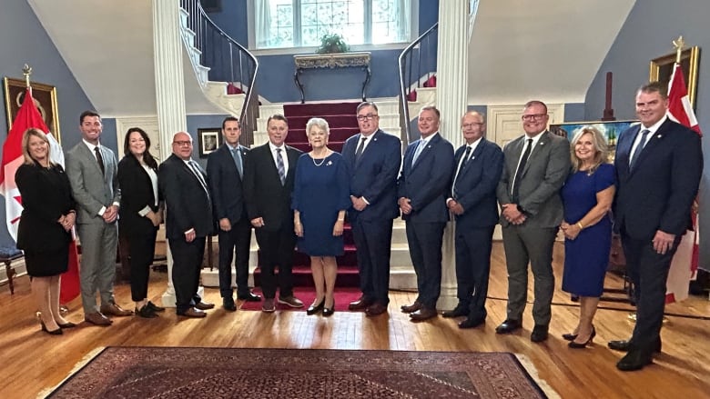 The P.E.I. cabinet with Antoinette Perry at Government House.