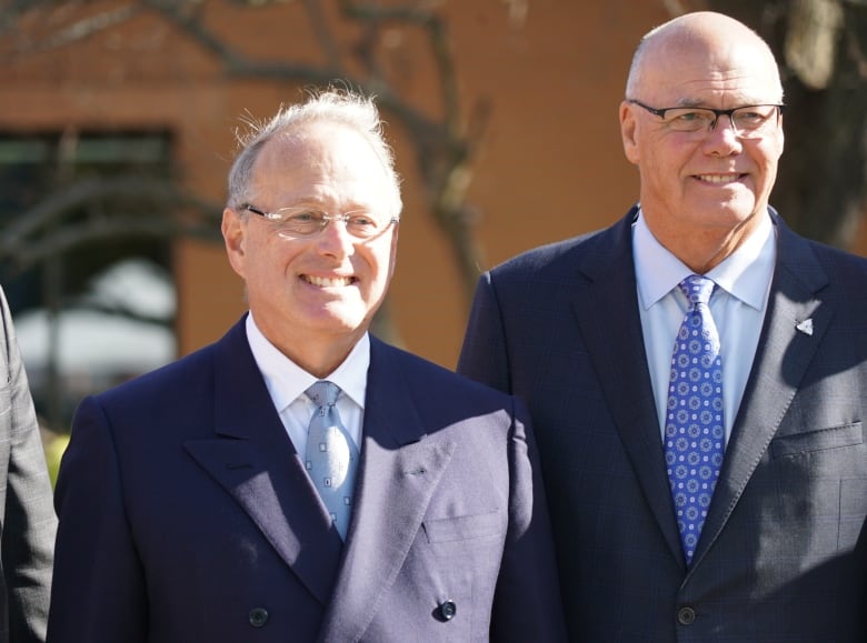 Solicitor General Michael Kerzner, left, and Conservative MP and Rob Flack at Wednesday's event.