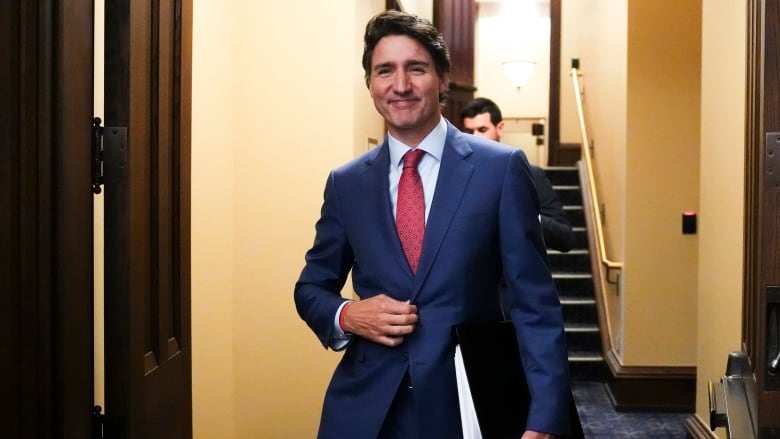 Prime Minister Justin Trudeau makes his way into the House of Commons on Parliament Hill in Ottawa on Wednesday, Oct. 23, 2024.