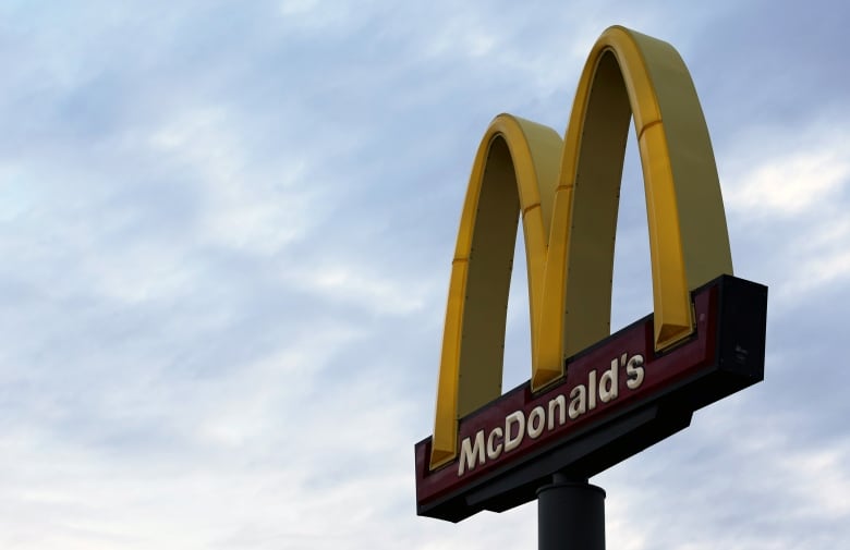 The famed golden arches logo of McDonald's is seen on a sign at one of the chain's restaurants in Omaha, Nebraska.