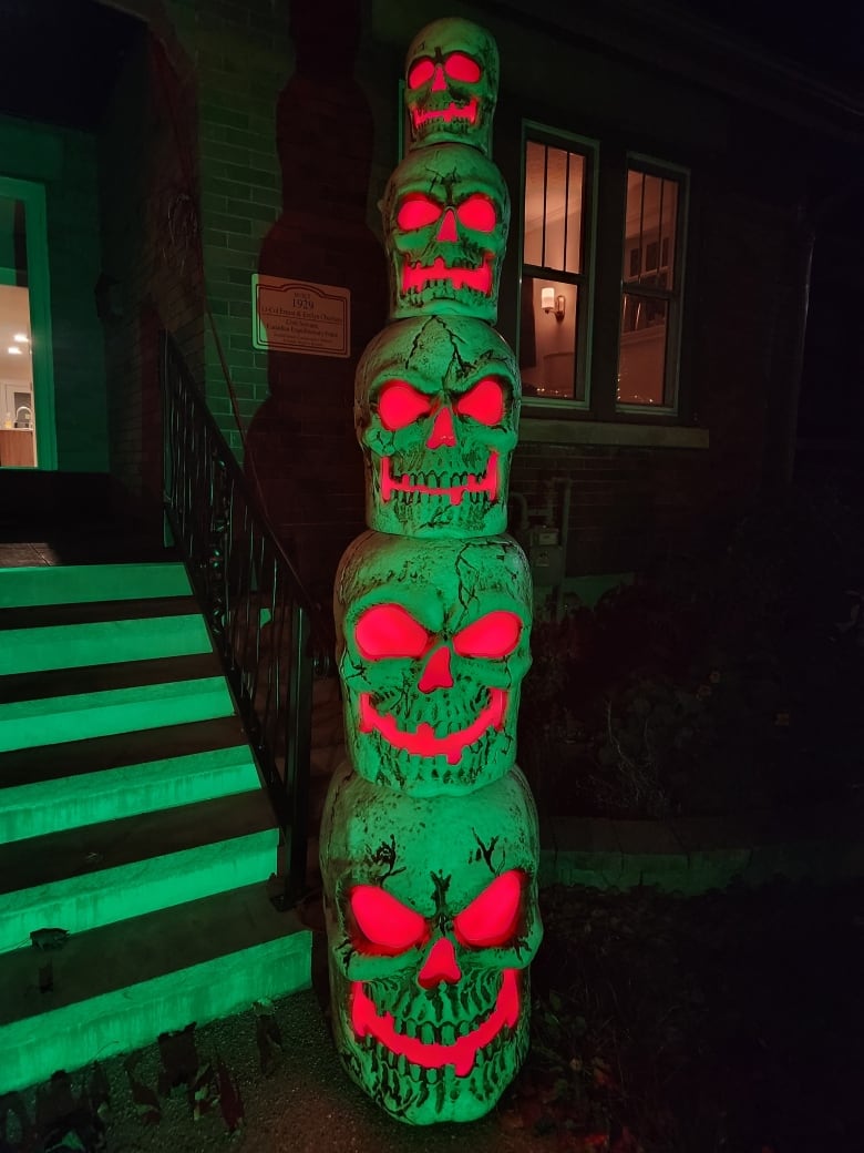 The Halloween display at Wally Graeme's house.