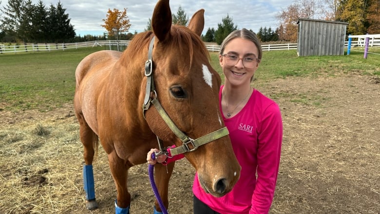 Toto is in training to become a therapeutic riding horse. Before that, Terri-Lynn Thede with SARI Therapeutic Riding has to make sure he has what it takes. 