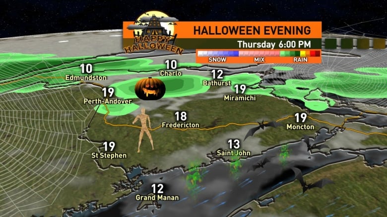 Temperatures will be mild on Halloween evening