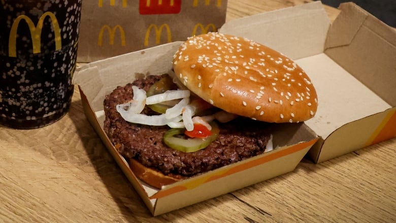 A McDonald's Quarter Pounder hamburger and Coke in New York City in October 2024.