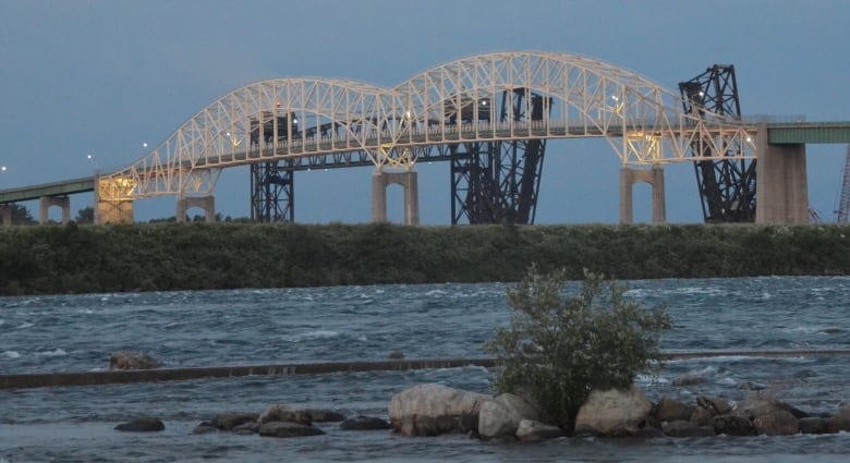 A bridge over a river 