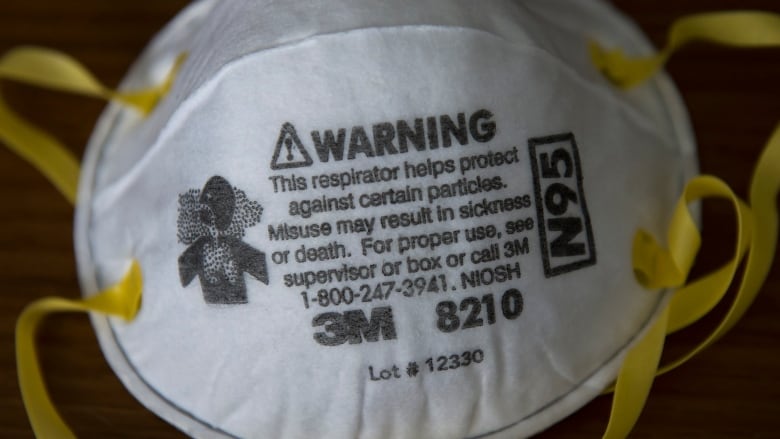 An N95 particulate respirator is shown in Mississauga, Ont., on Friday, April 3, 2020. 