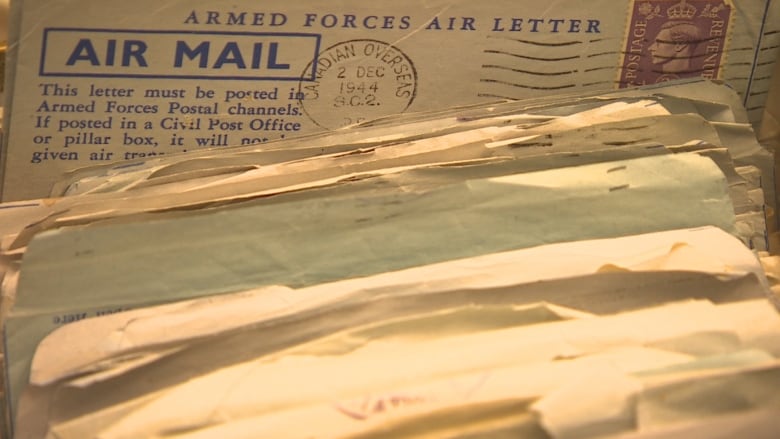 Close up of old letters and envelopes.