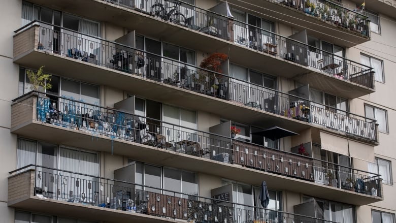 Balconies of an apartment building.