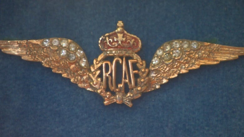 Close up of an air force pin