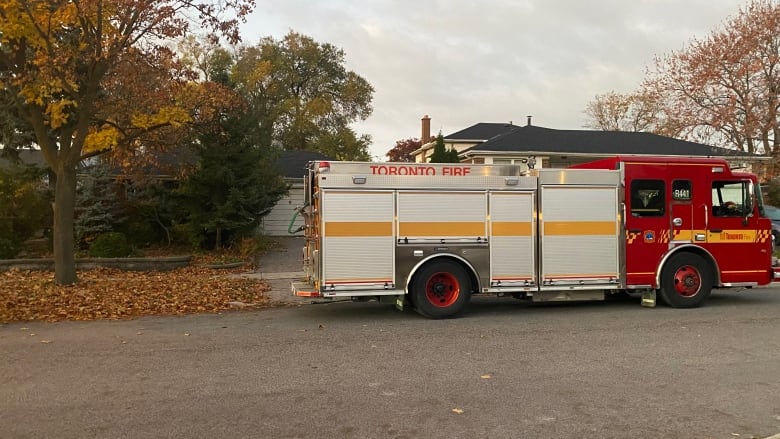 Toronto Fire at the scene of the blaze in Etobicoke on Friday.