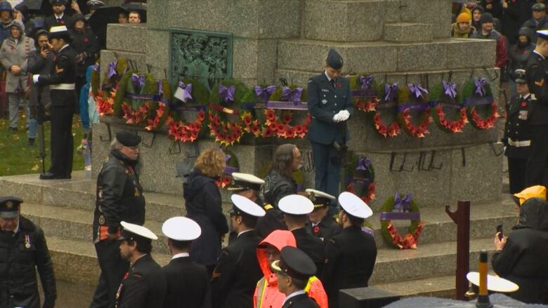 Attendants of the Halifax Remembrance Day Ceremony, including members of the military in front. 