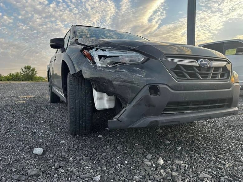 a damaged subaru crosstrek