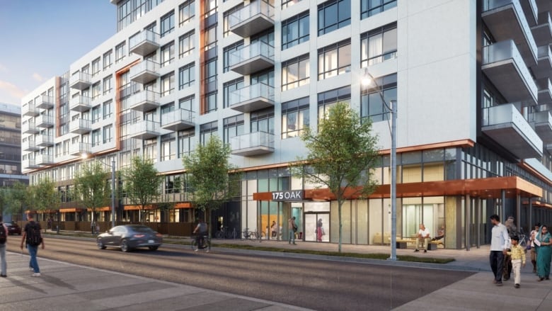 A rendering of 175 Oak St., one of two affordable unit lotteries open in Toronto right now.