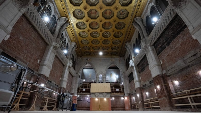 The Senate chamber is seen during a tour of work being completed to Centre block, Thursday, Nov. 14, 2024 in Ottawa.