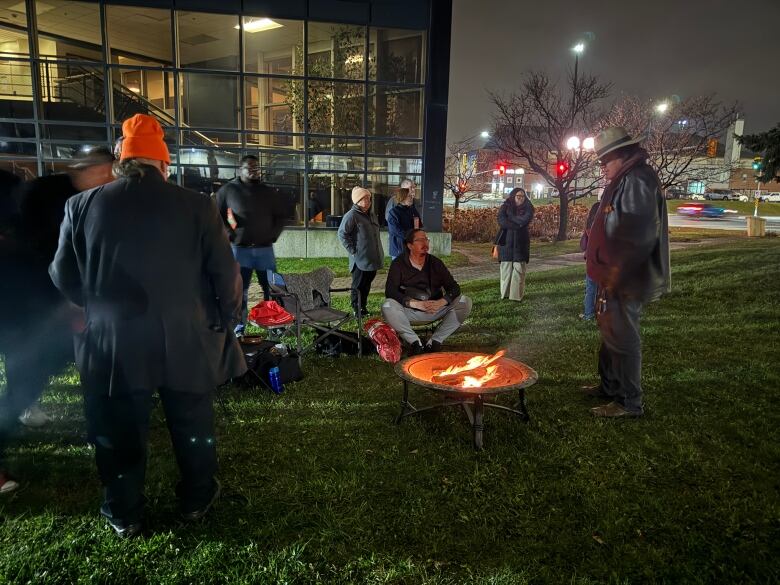 People around the fire