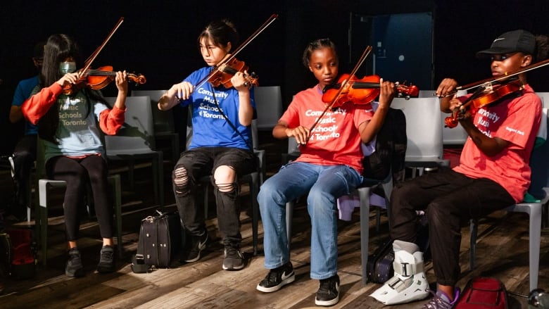 Children playing music